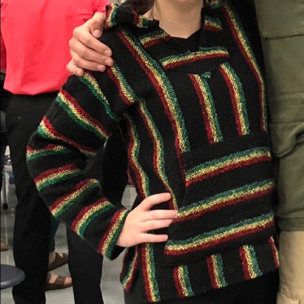 Yellow green black and red boho jacket!